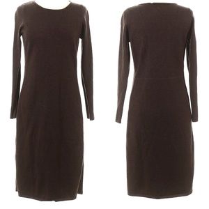 Cozy Brown Knit Sweater Dress | Long Sleeve Midi | Fall & Winter Staple